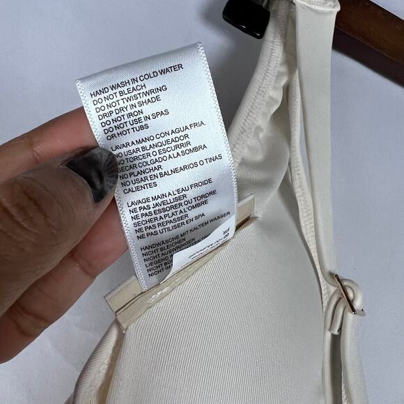 Michael Kors Women's Halter Top Grommet-Detail Bikini Set In Bone SZ XL New - Picture 5 of 11